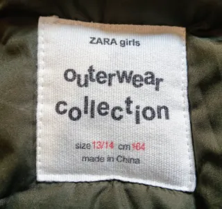 Abrigo verde chica con parches (talla 13/14 años)