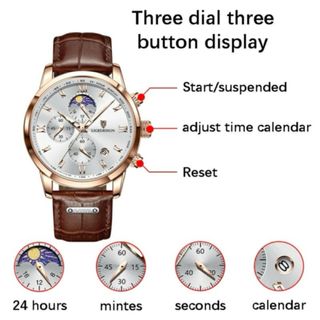 Orologio LIGE Uomo Oro e Marrone