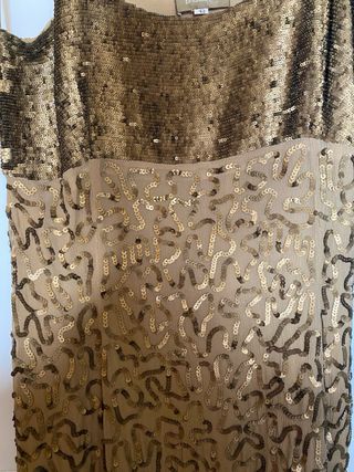 Vestido D'orsay lentejuelas flecos talla 42