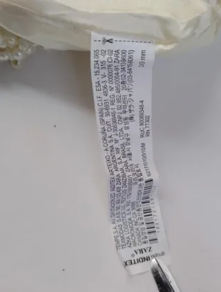 Bolso Zara perlas blanco y dorado