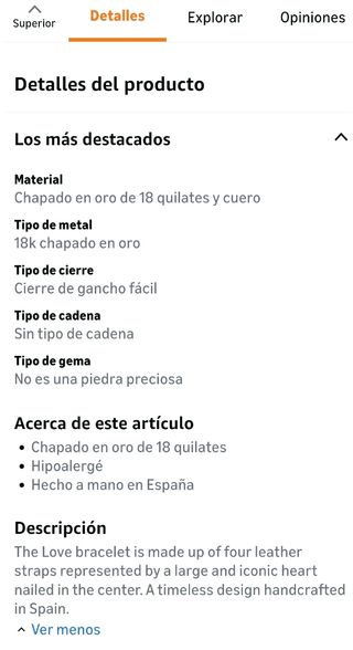 Pulsera UNOde50 Bañada en Oro 18k