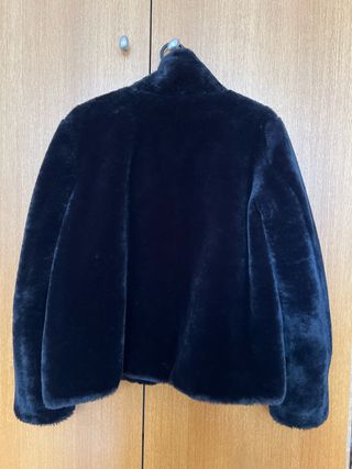 Abrigo pelo Mango negro Talla M