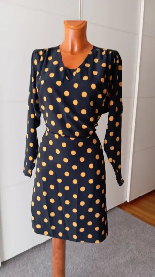 Vestido vintage  negro y amarillo
