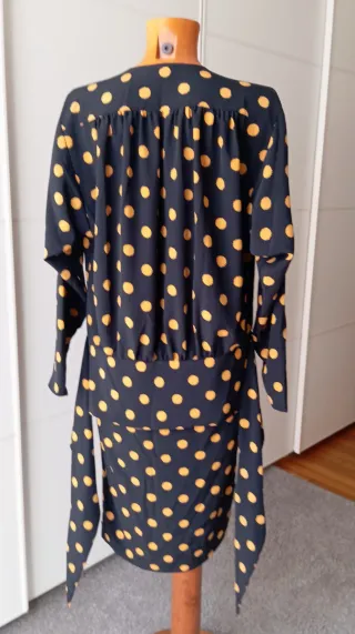 Vestido vintage  negro y amarillo