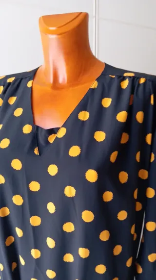 Vestido vintage  negro y amarillo
