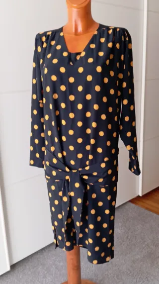 Vestido vintage  negro y amarillo