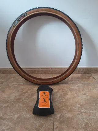 2 Cubiertas Bici 26 Marrón/Negro,ANTI-PINCHAZOS