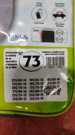 3x lote Cadenas de nieve textil nuevas