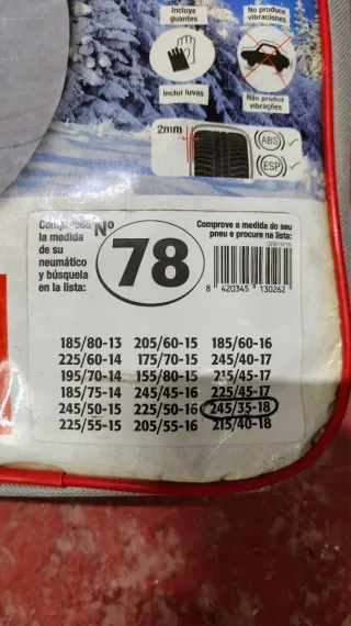 3x lote Cadenas de nieve textil nuevas