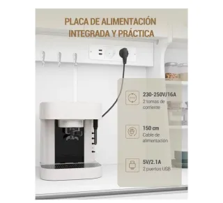 Armario de cocina blanco y transparente