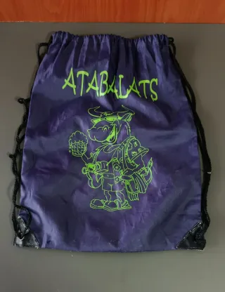 Mochila Morada con Dibujo de Toro Verde - gratis
