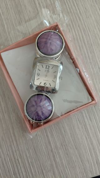 Orologio da polso con pietre viola