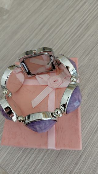 Orologio da polso con pietre viola