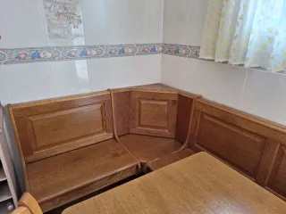 Rinconera cocina madera pino 2 sillas
