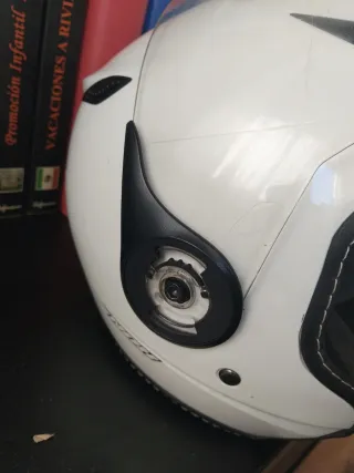 Casco Moto Scooter Blanco y Negro talla s