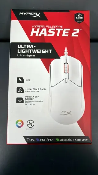 HyperX Haste 2 Ratón Gaming Blanco