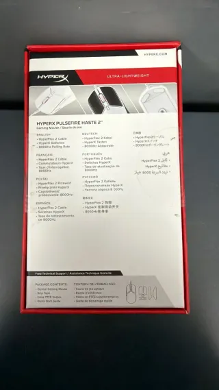 HyperX Haste 2 Ratón Gaming Blanco