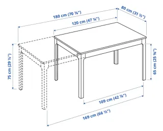 Mesa Comedor Extensible Ikea Ekedalen Marrón