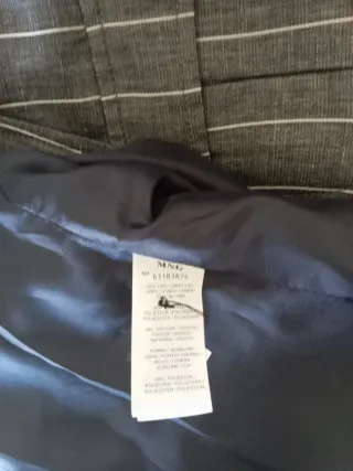 Chaqueta Mango Raya Gris Entretimpo