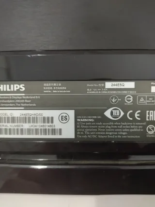 Monitor Philips 244E5Q Negro