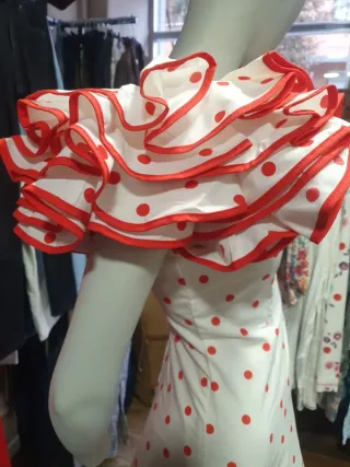 Vestido Flamenco Volantes Rojo y Blanco