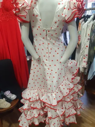 Vestido Flamenco Volantes Rojo y Blanco