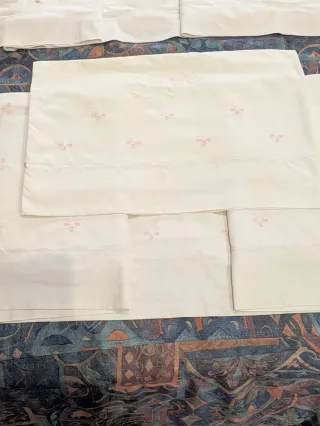 Sábanas algodón 100% bordadas.Vintage.