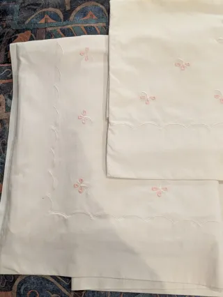 Sábanas algodón 100% bordadas.Vintage.