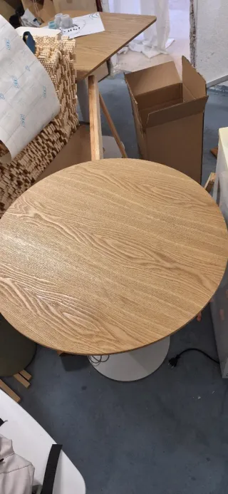 Mesa bar redonda chapa fresno