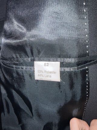 Traje Negro Easy Wear Lana Talla 52