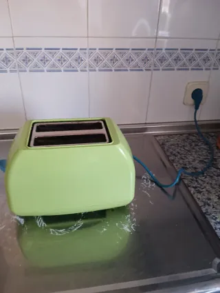 Tostadora verde 2 rebanadas
