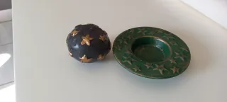 Portacandele in ceramica decorato