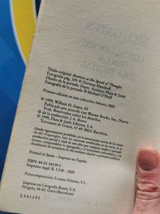 Libro BILL GATES -LOS NEGOCIOS EN LA ERA DIGITAL buen estado