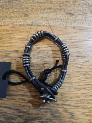 Pulsera Ole Cuero Trenzado con Abalorio