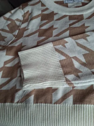 Jersey COSMODA Beige y Marrón Talla S