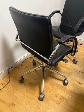 Confezione di 4 sedie da ufficio in pelle nera