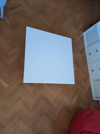 Mesa cuadrada regulable gris/blanca