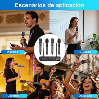 Sistema Micrófono Inalámbrico Aveek 4 Micrófonos