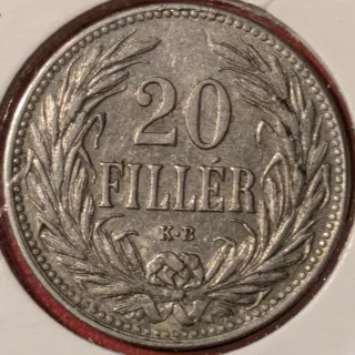 20 Filler 1908 Francesco Giuseppe Ungheria