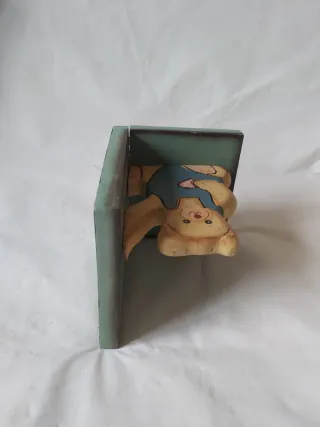 Sujetalibros Oso Madera Pintado
