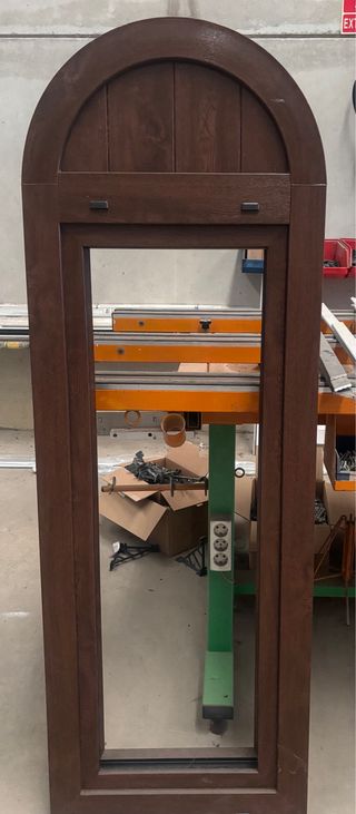 Ventana PVC Nogal Fijo Vidrio 4/12/4