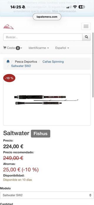 Caña de Pesca Fishus Saltwater SW2