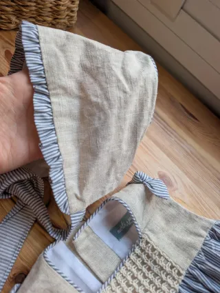 Conjunto vestido, braguita y capota 9-12 meses