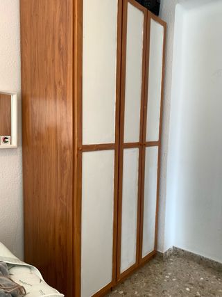 2 Armarios Modulares Madera Marrón Blanco