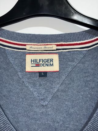 Jersey Tommy Hilfiger Cuello Pico Gris