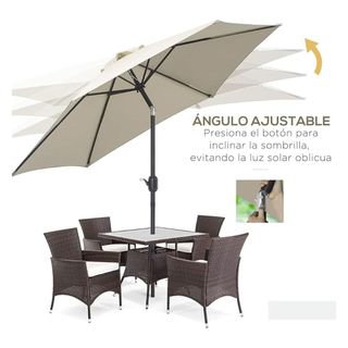 Ombrellone da Giardino Reclinabile 260x235cm Beige