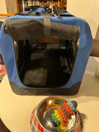 Transportín perro azul y negro Regalo complementos