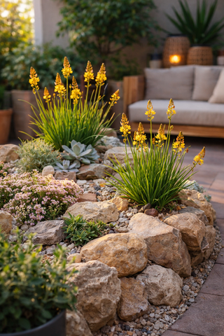 Planta crasa flor en maceta