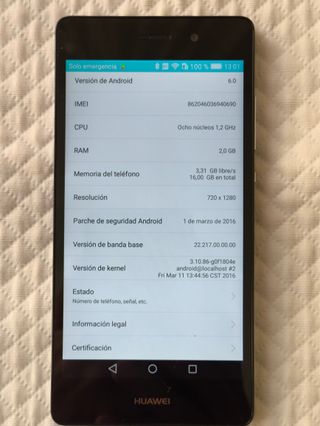 Huawei P8 Lite Negro