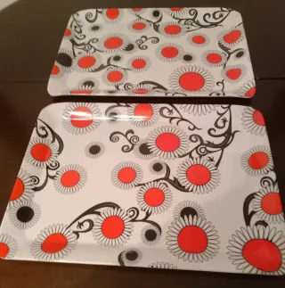 Pack 2 Modernas Bandejas decoradas con Flores